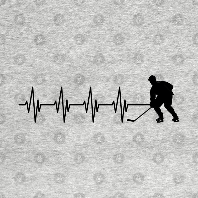 Ice Hockey Heartbeat by KC Happy Shop